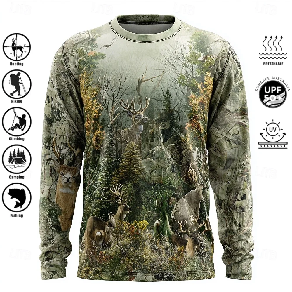 Męska koszulka z długim rękawe – Outdoor Hunting Prints recenzja i cena